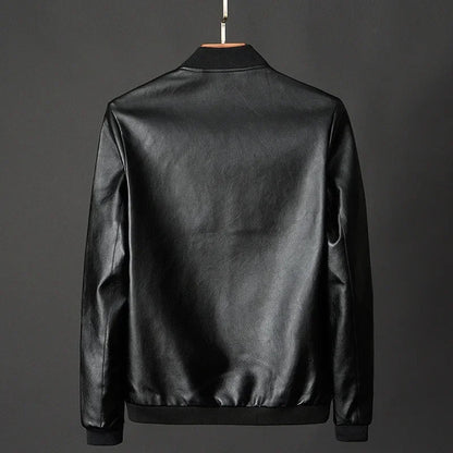 Men’s Black PU Leather Biker Jacket