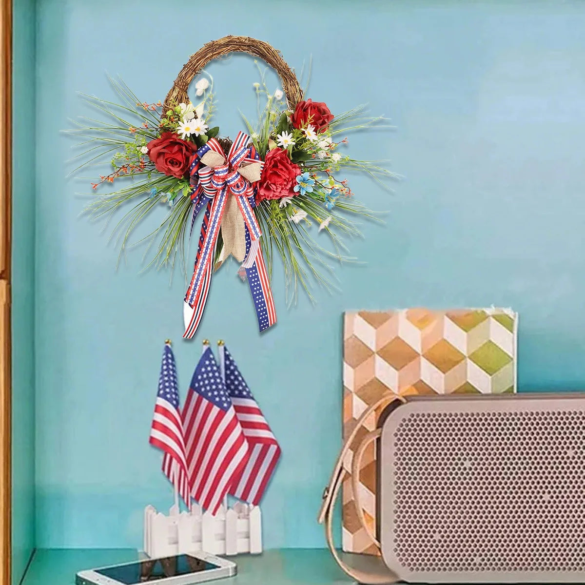 American Flag Summer Wreath