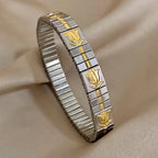 Vintage Heart Star Bangle Bracelet