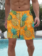 Pineapple 3D Print Swim Trunks