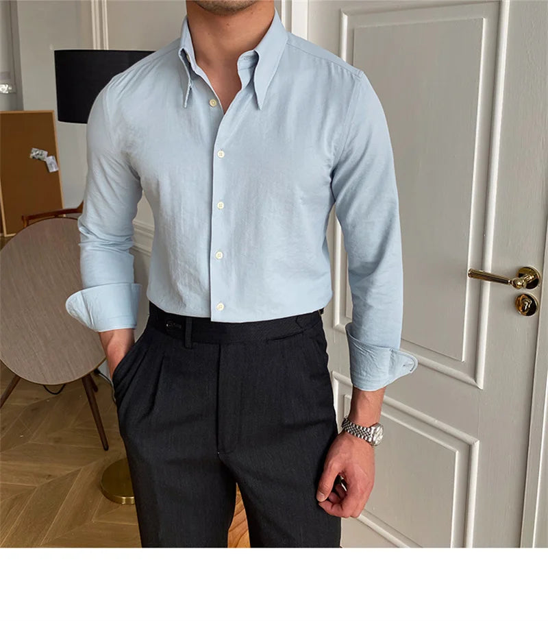 Solid Casual Dress Shirt