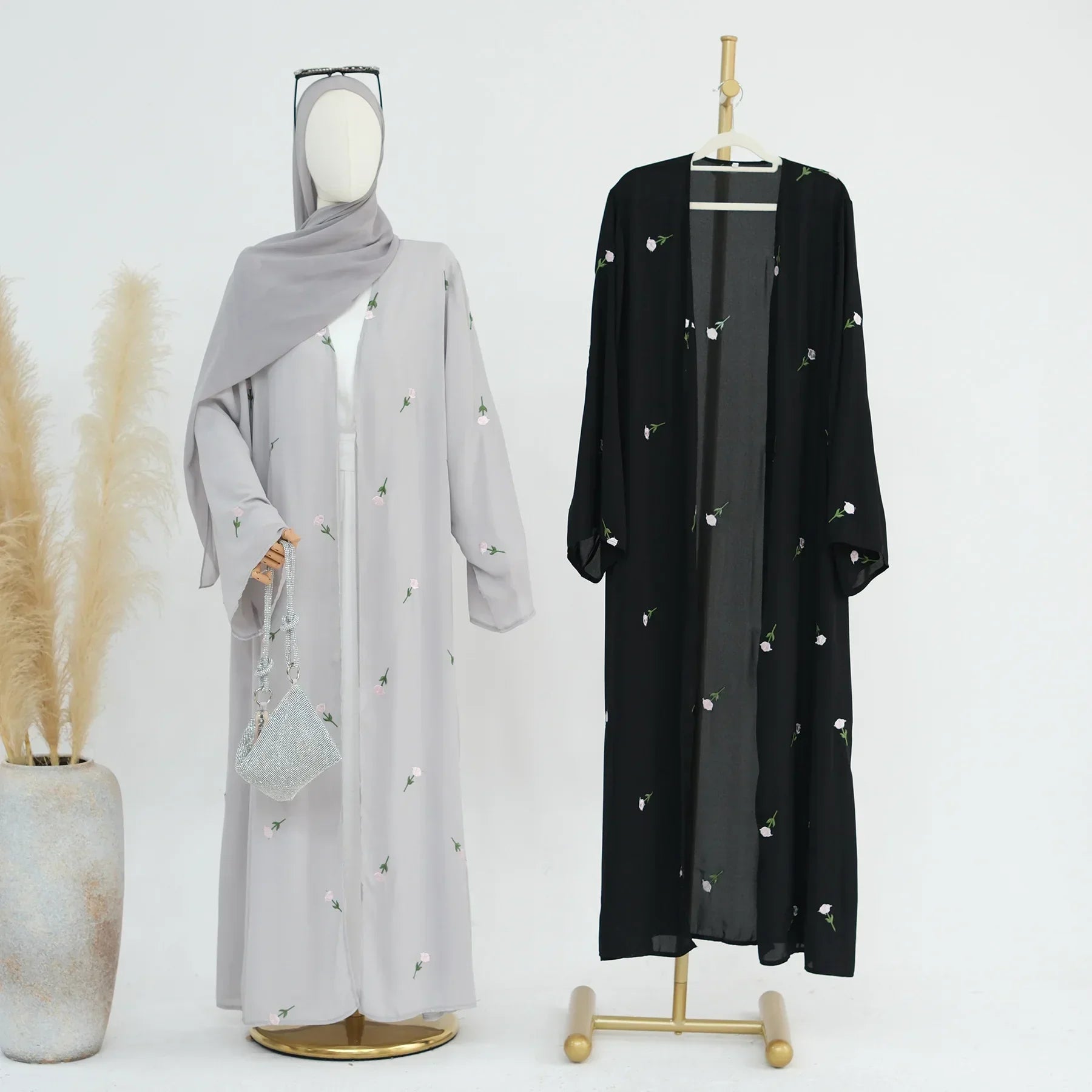 Floral Embroidery Long Abaya