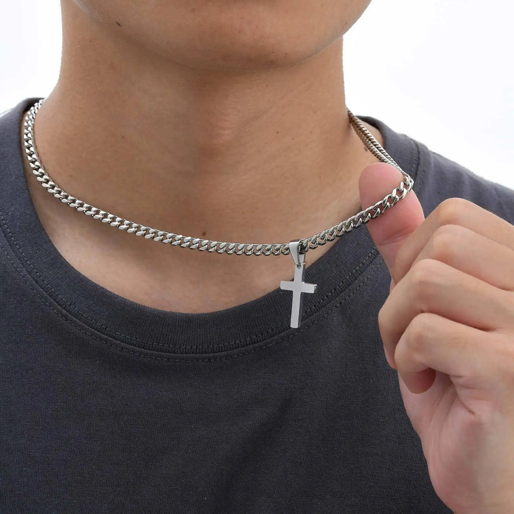 Mprainbow Cross Cuban Necklace