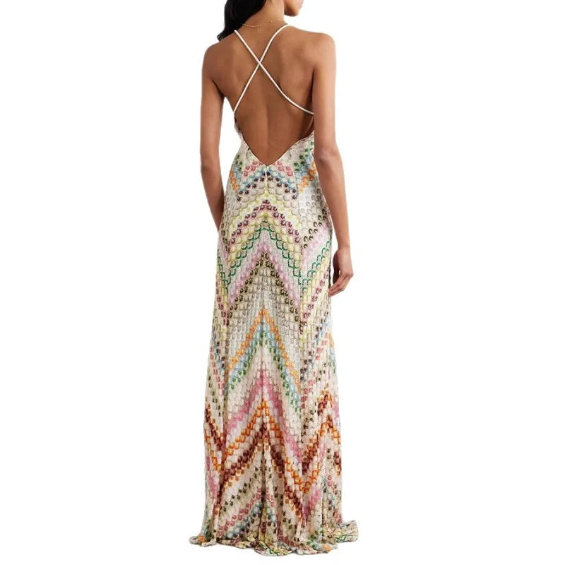 Boho Floral V-Neck Maxi Dress