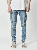 Cargo Denim Multi-Pocket Jeans
