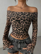 Leopard Off-Shoulder Top