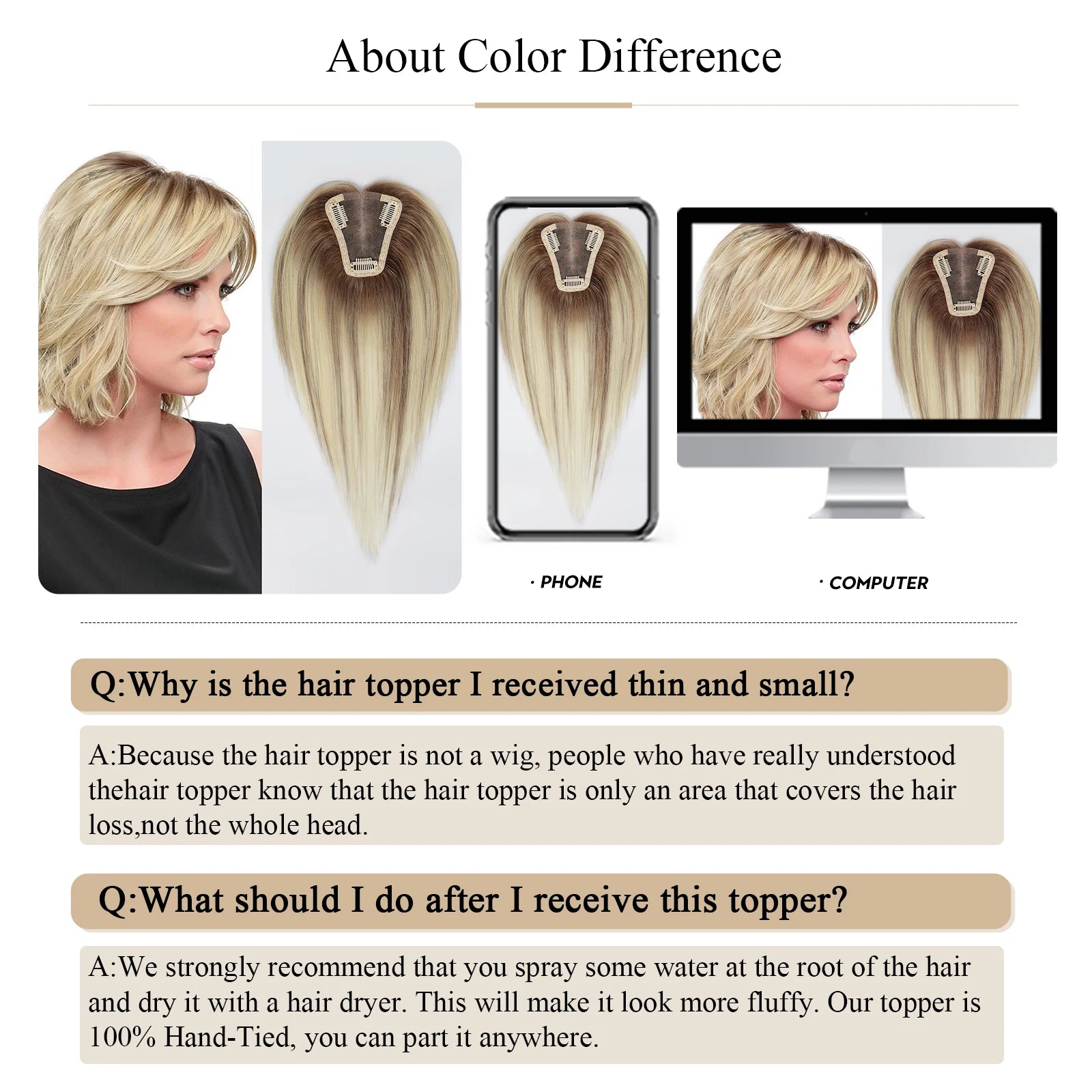 Brown Blonde Hair Topper