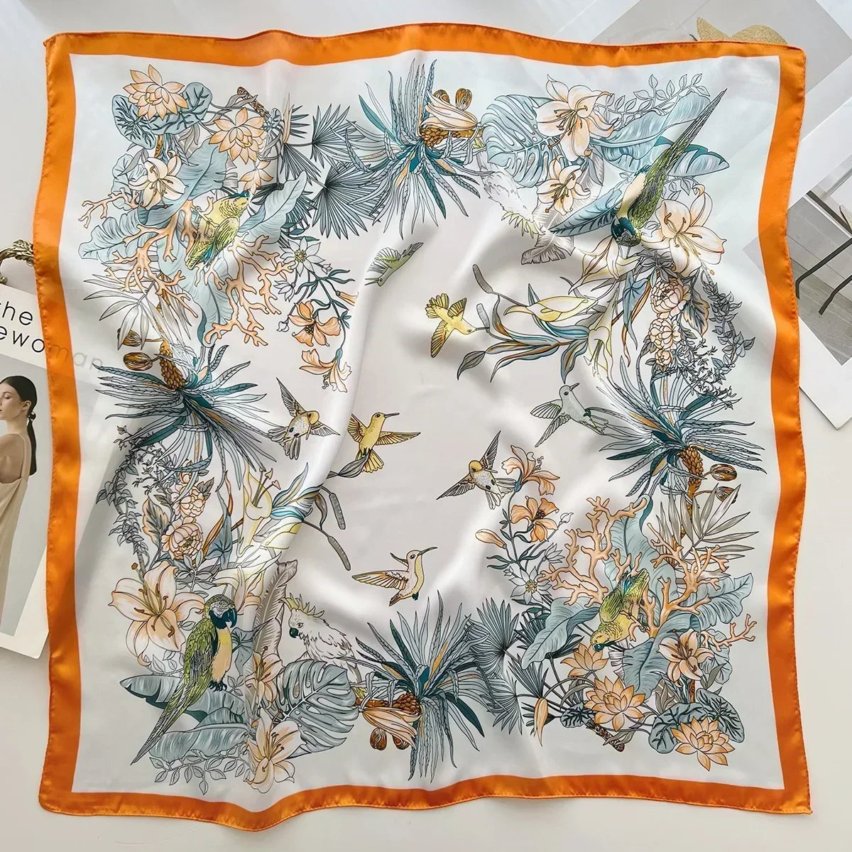 Luxury Print Silk Square Scarf