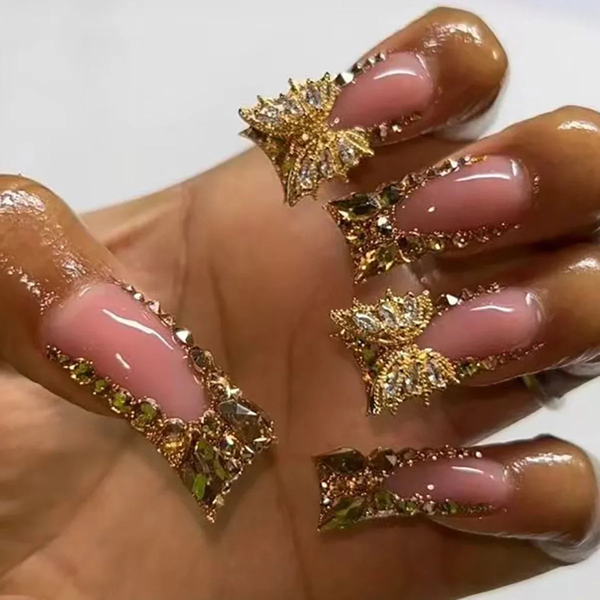 3D Diamond Butterfly Nails