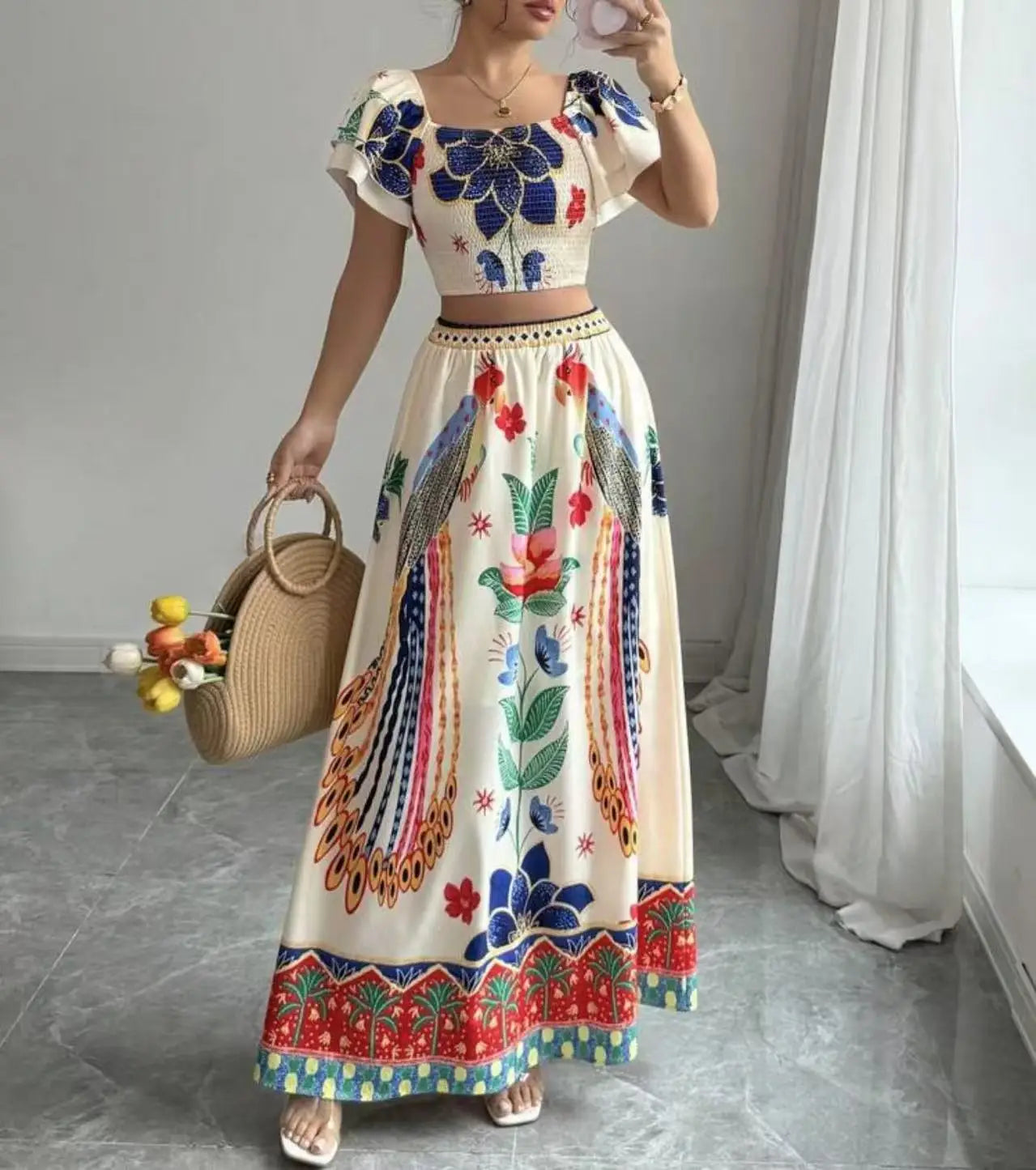 Women's Tropical Skirt Suit