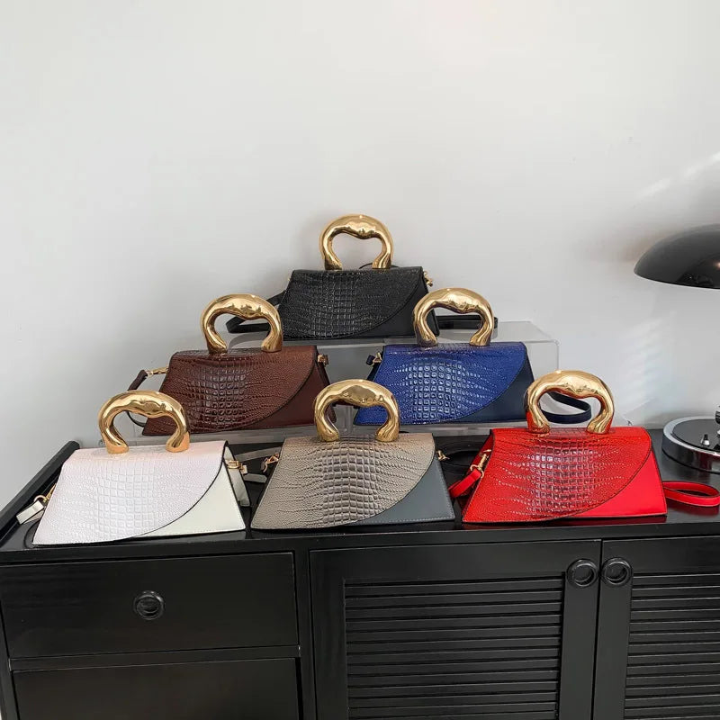 Designer Alligator Shoulder Bag