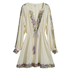 Spring Embroidered Chiffon Dress