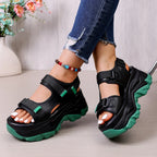 Women Sewing Wedge Sandals