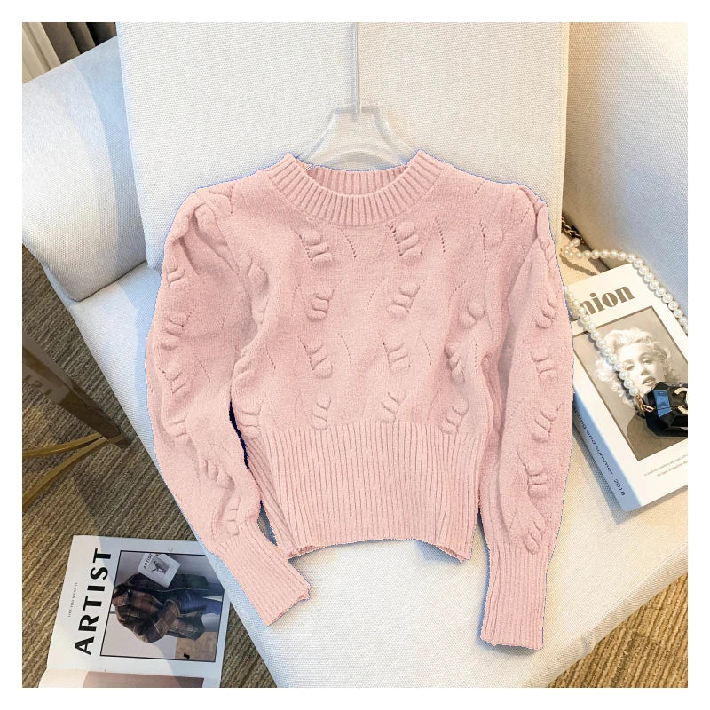 2026 New Winter Rib Knit Crop Sweater
