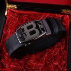 Wide leather canvas belt