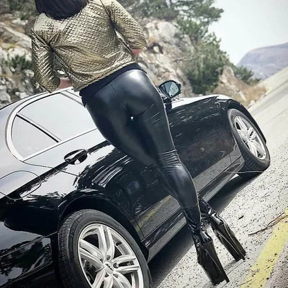 High Waist Faux Leather Leggings