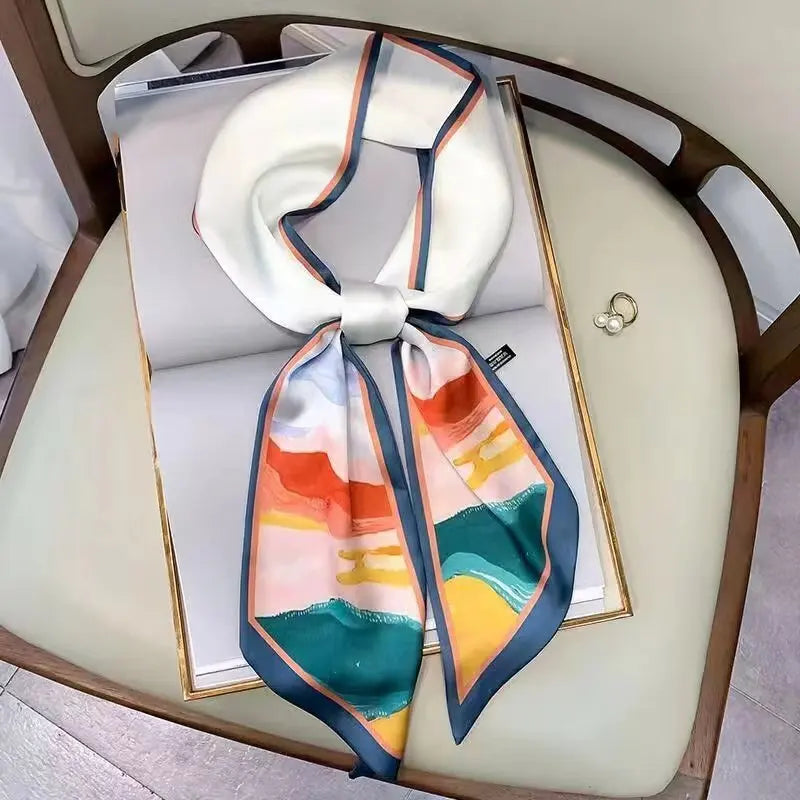 Horse Pattern Long Silk Scarf