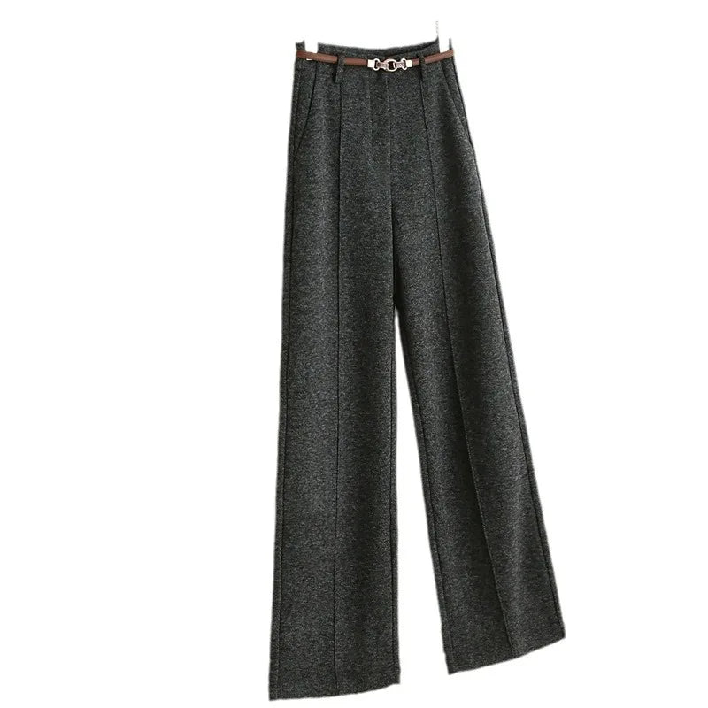 Woolen Trousers Straight Warm