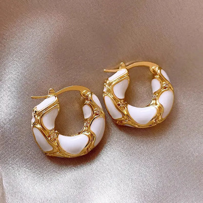 Light Luxury Rhinestone Hoops