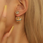 Ethnic Round Zircon Stud Earrings