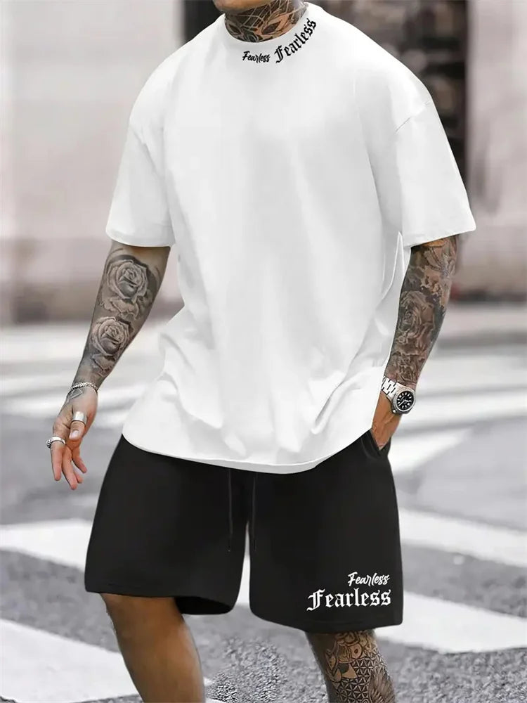 Letters Print Hip-Hop Sports Suit