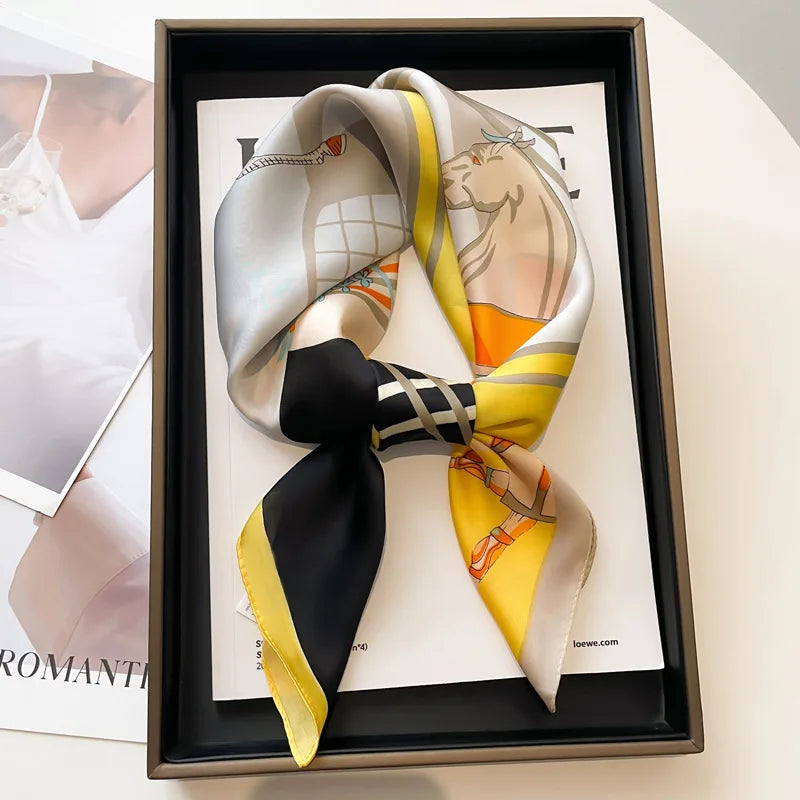 Elegant Silk Feel Square Scarf