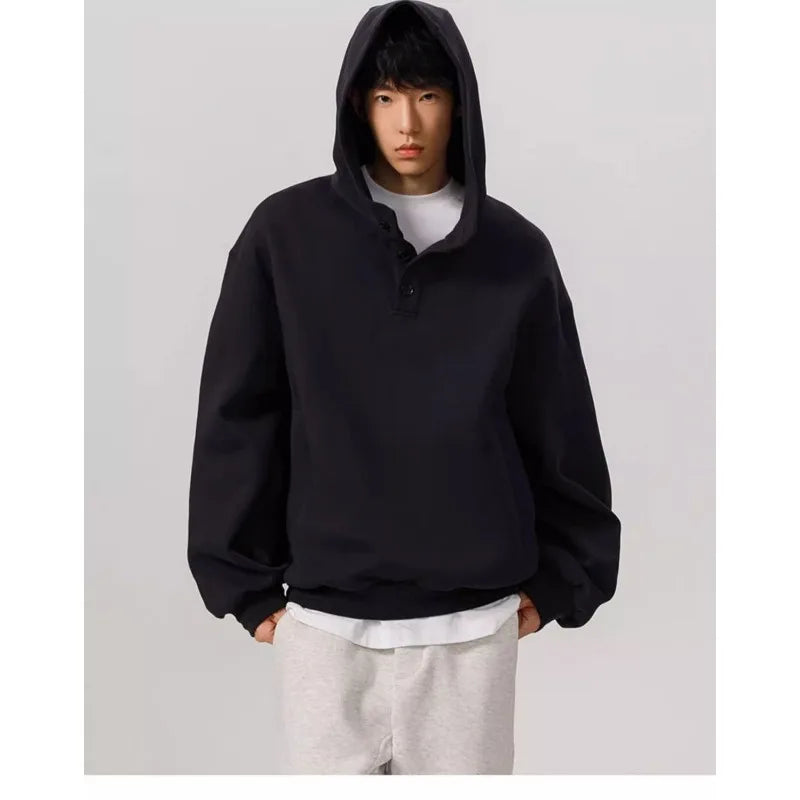 Henley Collar Hoodie