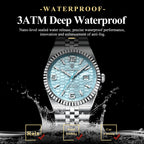 POEDAGAR Gold Green Quartz Watch