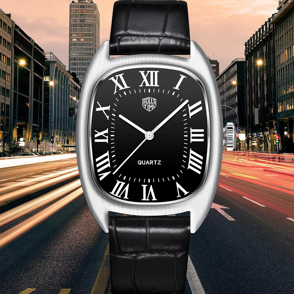 RollsTimi Oval Leather Quartz Watch