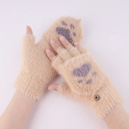 Warm Cat Paw Style Gloves