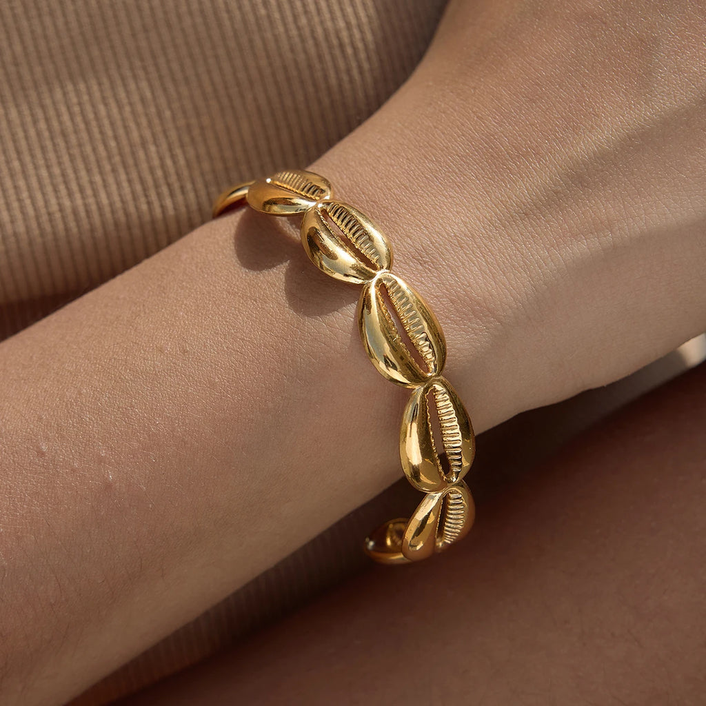 Gold Geometric Bangle Bracelet