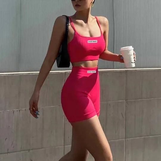 Seamless Strap Vest Set