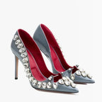 Metal-Embellished Buckle Pumps