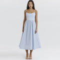 Elegant Spaghetti Strap Midi Dress