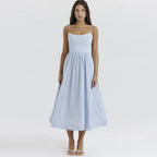 Elegant Spaghetti Strap Midi Dress