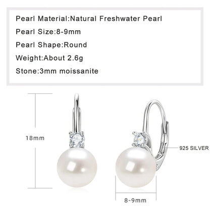 Sterling Silver Pearl Hoop Earrings