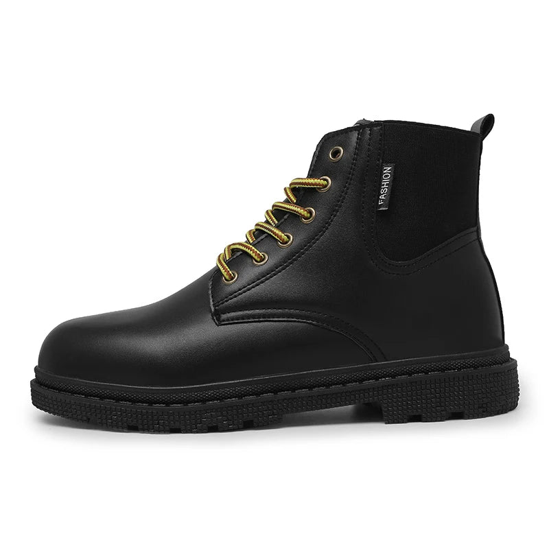 MaiJiaKa Flat-Heel Leather Boots