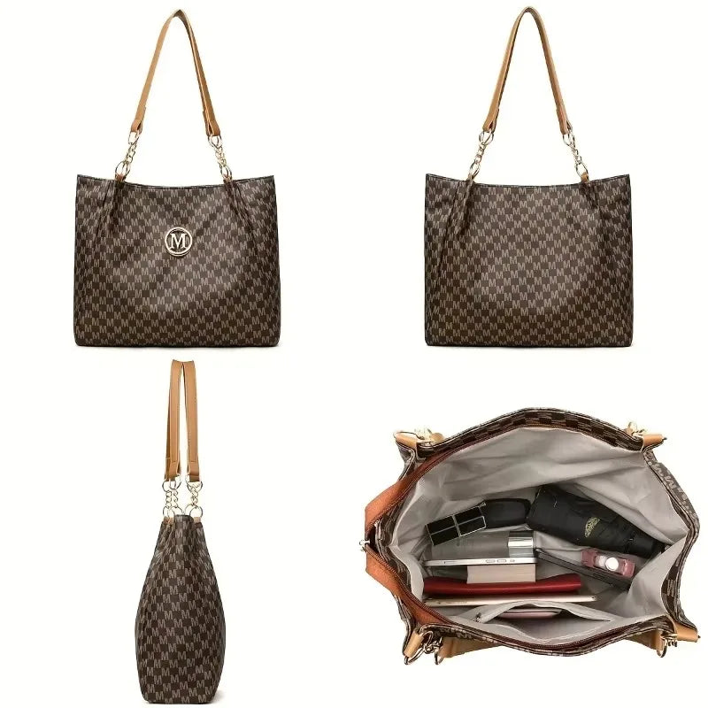 Vintage Geometric "M" Tote Bag