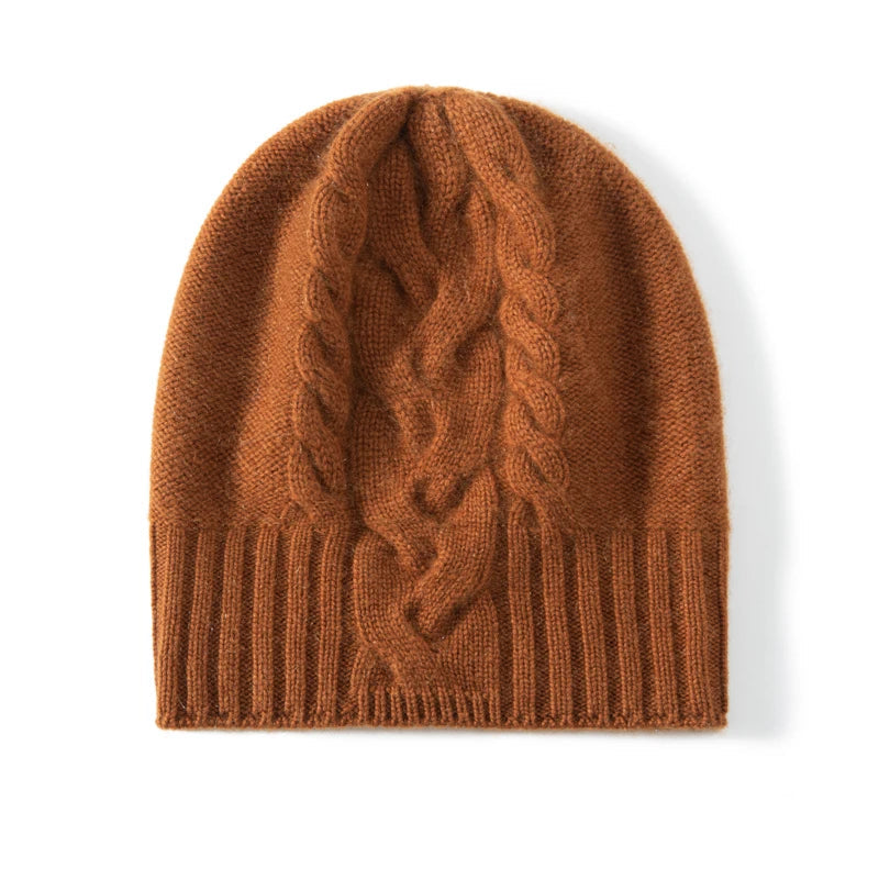 Twisted Flower Cashmere Beanie