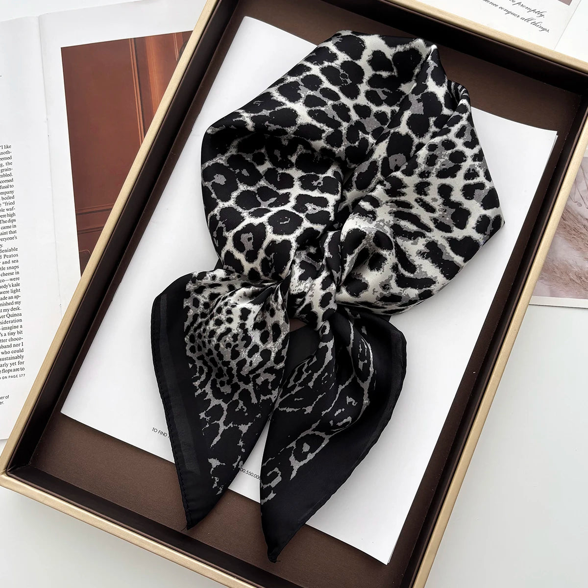 Floral Satin 70cm Square Scarf