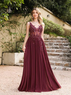 Beaded Chiffon Gown
