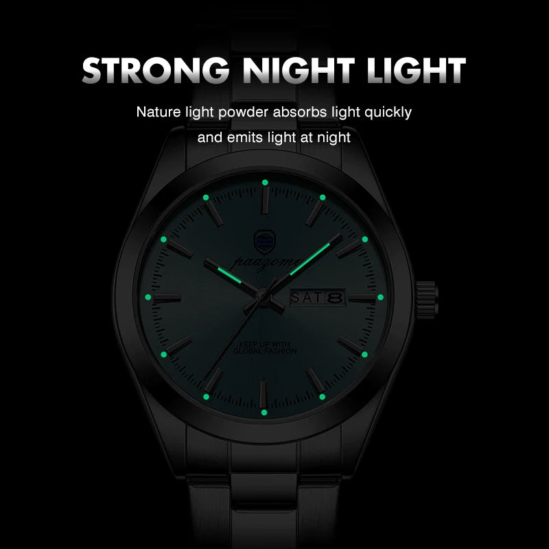 PAAZOMU Business Steel Quartz Watch