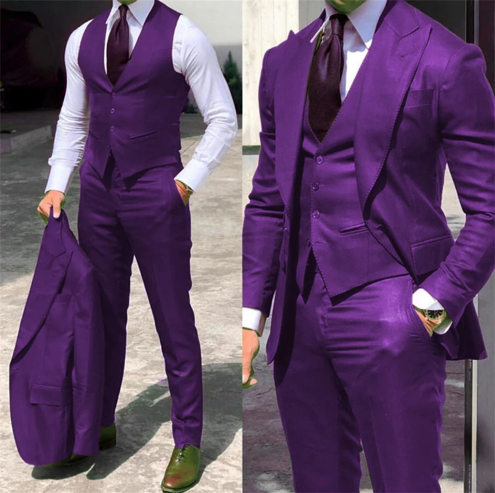 Solid Formal Single-Breasted Suit Set