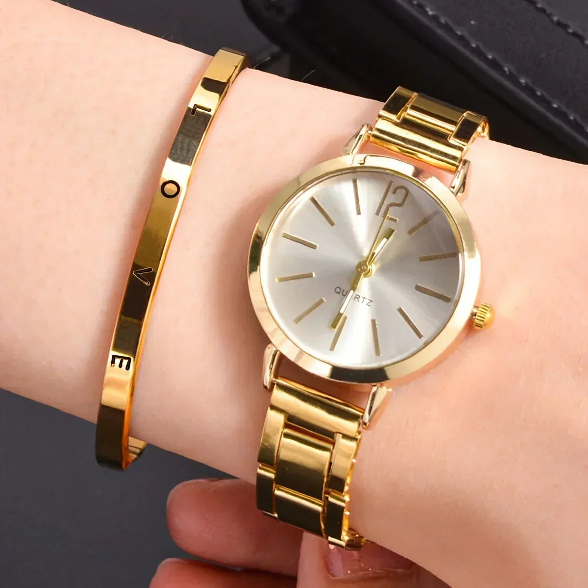 Luxury Women's Alloy Watch Set