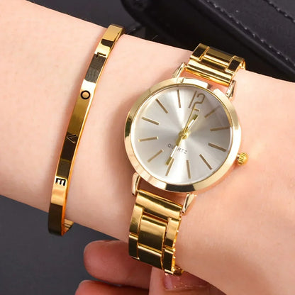 Luxury Women's Alloy Watch Set