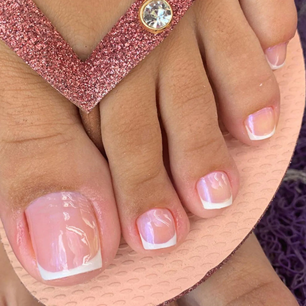 French False Toe Nails White