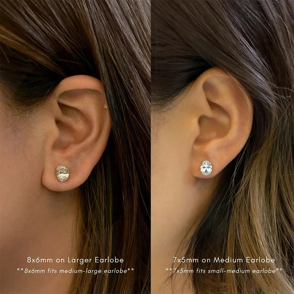 Oval Cut Moissanite Earrings