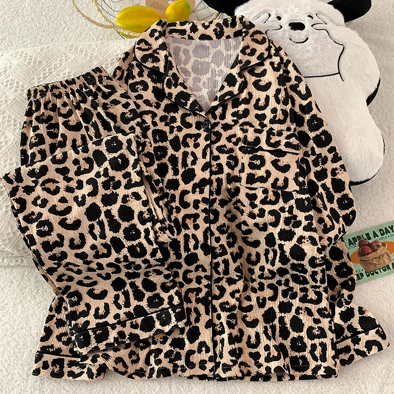 Bold Leopard Print Classic Pajama Set