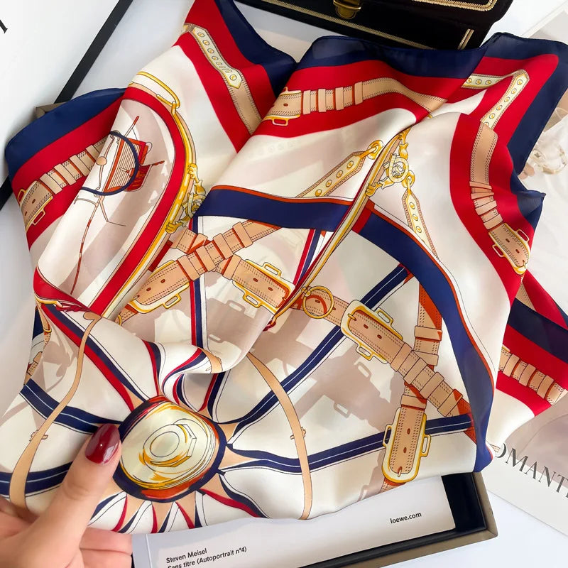 Elegant Silk Feel Square Scarf