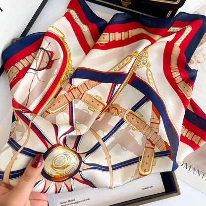 Elegant Silk Feel Square Scarf